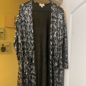 Lularoe Elegant Black and Silver Sarah Size L